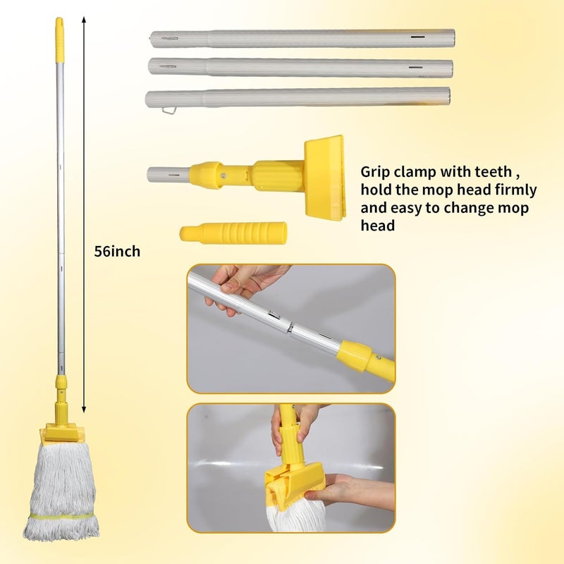 Midoneat Mop Bucket with Wringer, 22 Qt (5.5 Gallon), Handle, Wheels,Floor Cleaning, 16.5" L x 10.6" W x 26.4" H, Yellow,Add One Cotton Mop - Image 5